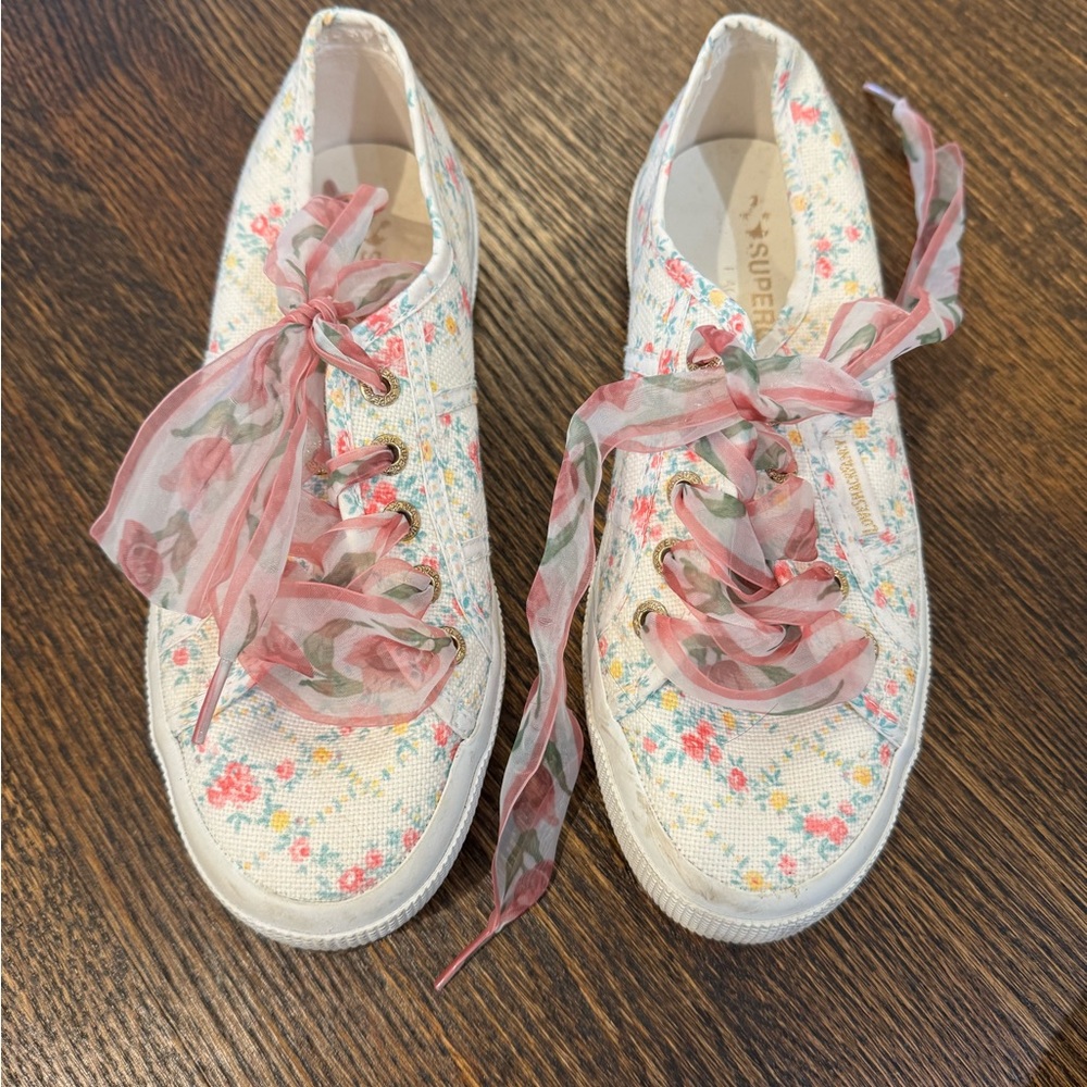 Superga LoveShackFancy floral sneakers size 37